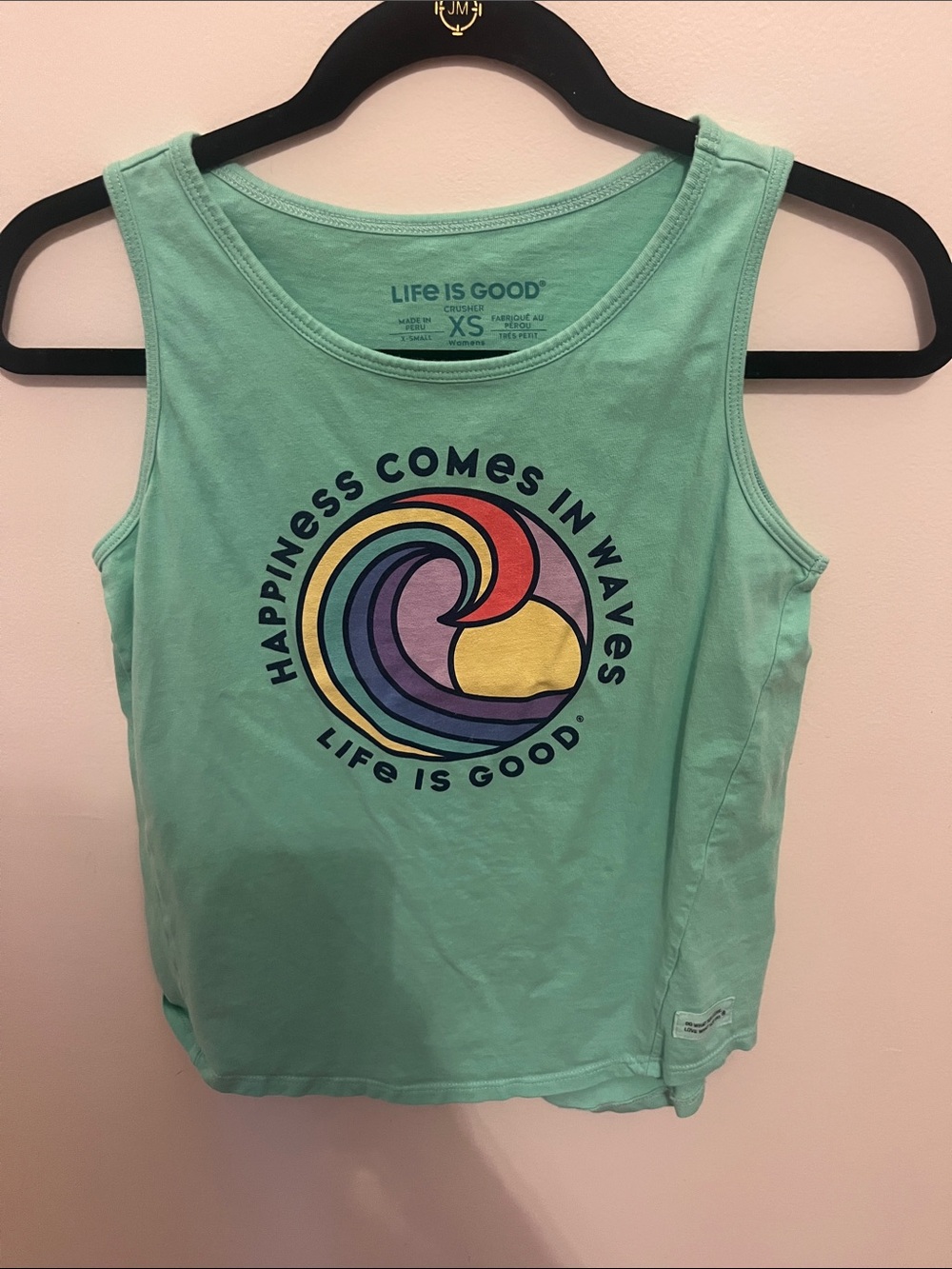 Life Is Good Mint Green Wave Graphic Tank